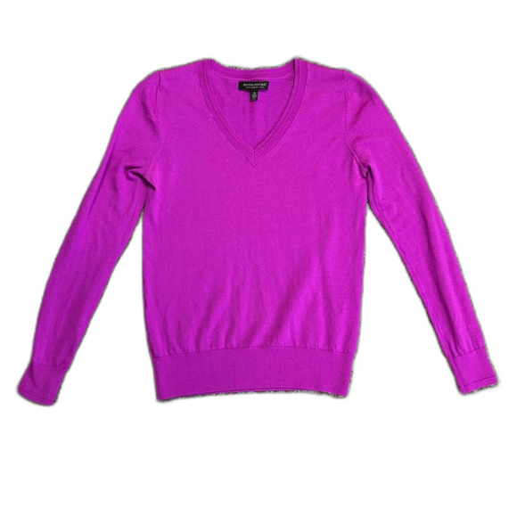 Banana Republic Orchid Pink Merino Wool V-Neck Long Sleeve Sweater Size S - Picture 2 of 9